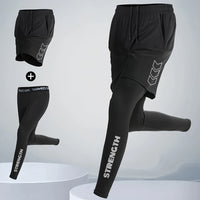 Men Training Athletic Pants Quick Dry Running Leggings Gym Workout Compression Pants