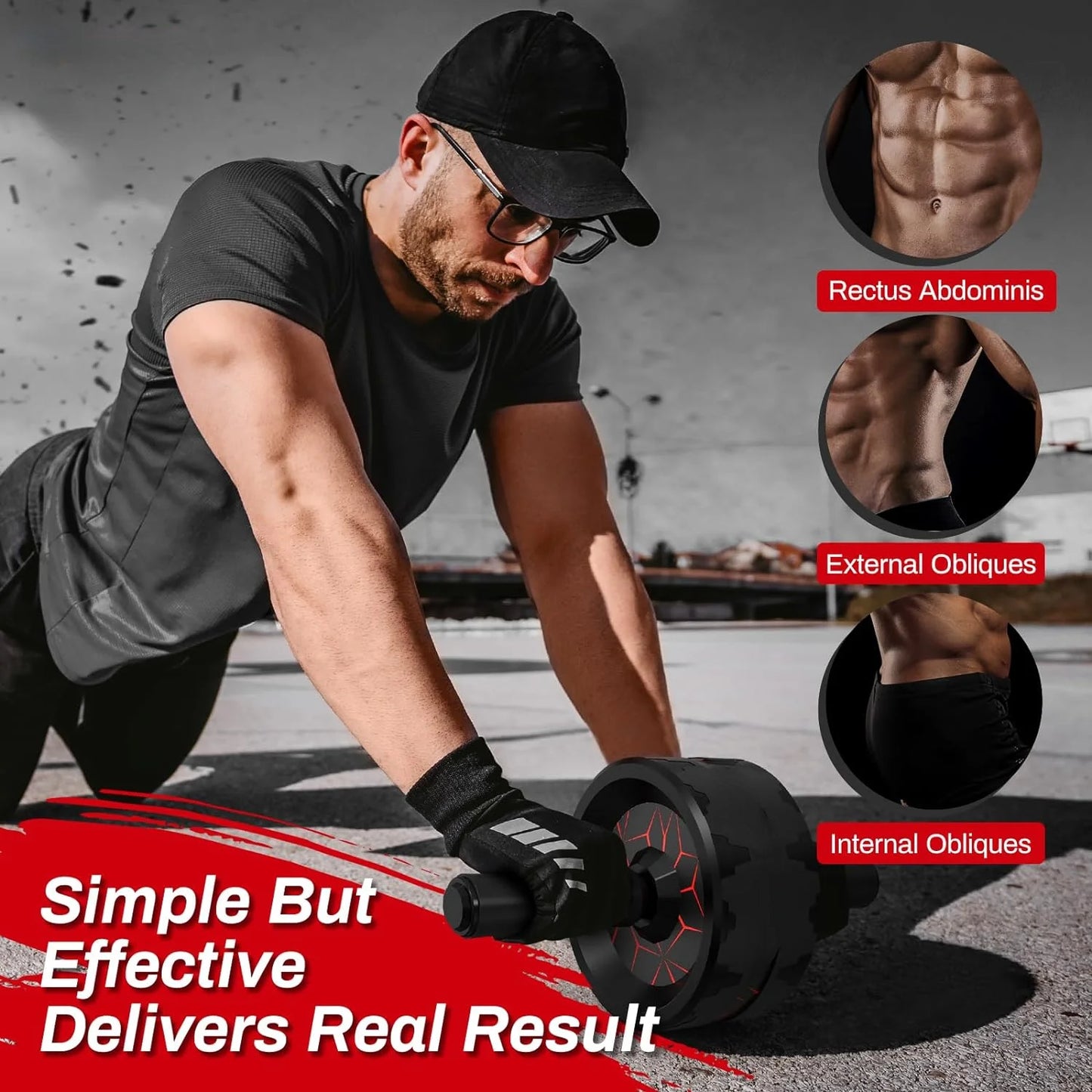 Improve your fitness routine with the Ultimate Core-Strengthening Ab Roller Wheel - Durable and Convenient Design for Maximum Su