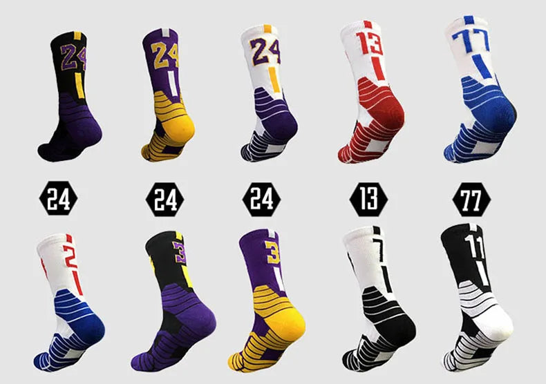Professional Star Basketball Socks Elite Thick Sports Socks Adults Kids Non-slip Breathable Durable Towel Bottom Sports Socks