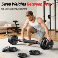 Versatile 5-in-1 Adjustable Dumbbell Set: 20-90lbs, Upgraded Nut, Kettlebell, Bar, Push Up Stand for Fitness Enthusiasts