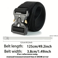 Men's Tactical Belt Heavy-Duty Nylon Belt With Quick-Release Buckle | Adjustable Work Belt For Outdoor Training