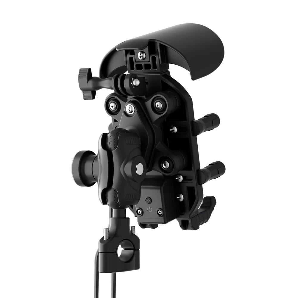 Motorcycle Phone Holder 15W Wireless Charger Shockproof Fast Charger Stand Anti-Theft Smartphone Handlebar Mount Waterproof