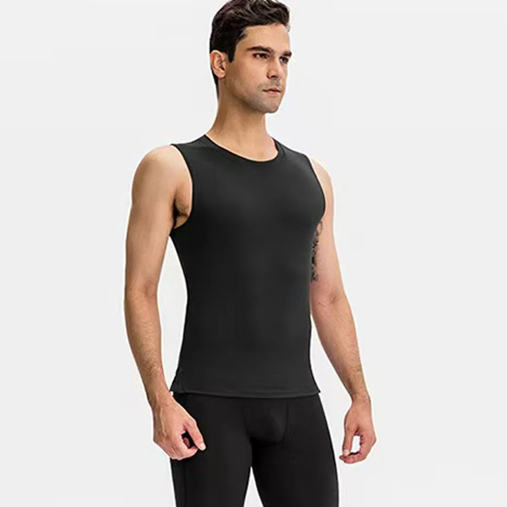 Men Quick Dry Running T-Shirts Compression Vest Sleeveless Quick-Drying Jersey Training Shirt Gym Mens Tank Top