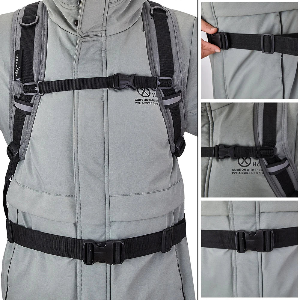 30L Skiing Boot Backpack with Adjustable Fastening Straps Skating Helmet Bag Waterproof Ski Storage Backpack Skiing Accessories