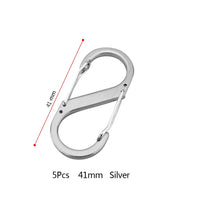 5Pcs S Type Carabiner Mini Keychain Lock  Hook Anti-Theft Outdoor Camping Backpack Buckle Key-Lock Tool Dual Spring Snap Hooks
