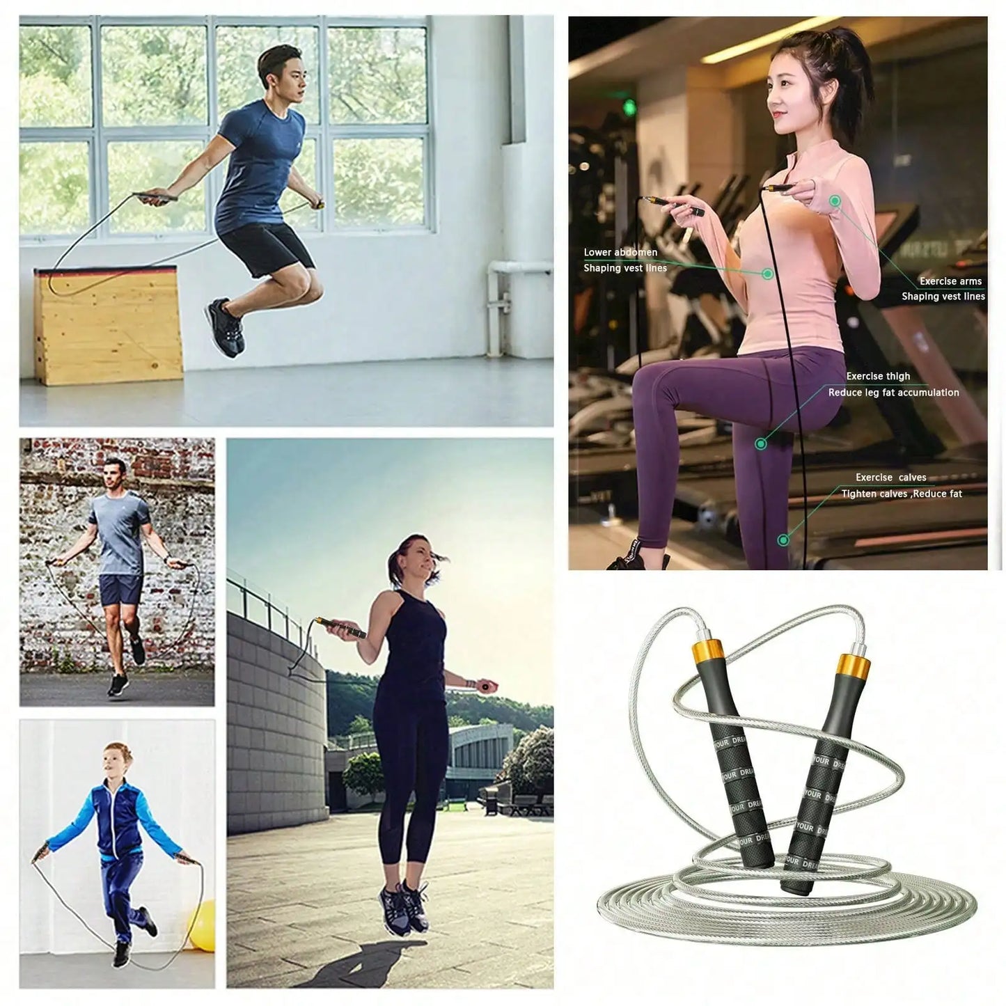 Adjustable Speed Jump Rope | 10ft Steel Cable | 360° Dual Bearings | Anti-Slip Metal Grips | Fast, Durable for CrossFit HIIT