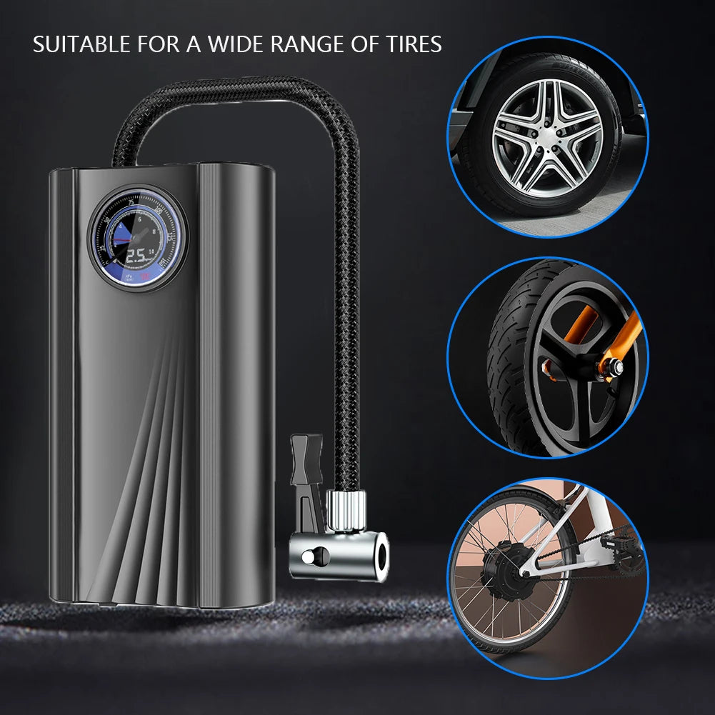 12V Mini Tire Pump High Precision Auto Air Compressor Quick Inflating Electronic Inflatable Pump Cigarette Lighter for Car Auto