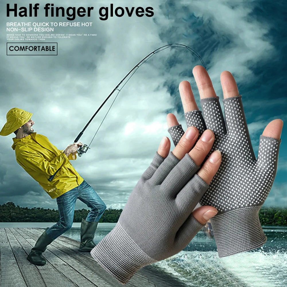 Half Finger Fishing Gloves Breathable Driving Gloves Non-slip Riding Gloves Workout Mittens for Cycling Fishing Driving