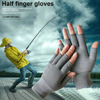 Half Finger Fishing Gloves Breathable Driving Gloves Non-slip Riding Gloves Workout Mittens for Cycling Fishing Driving