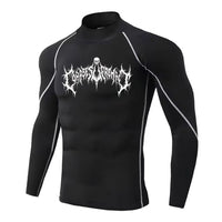 Y2K Men's Turtleneck Compression Shirt Quick Gym Fitness Dry Rash Guard Hight Neck Muscle Athletic Bodybuilding Shirts Summer