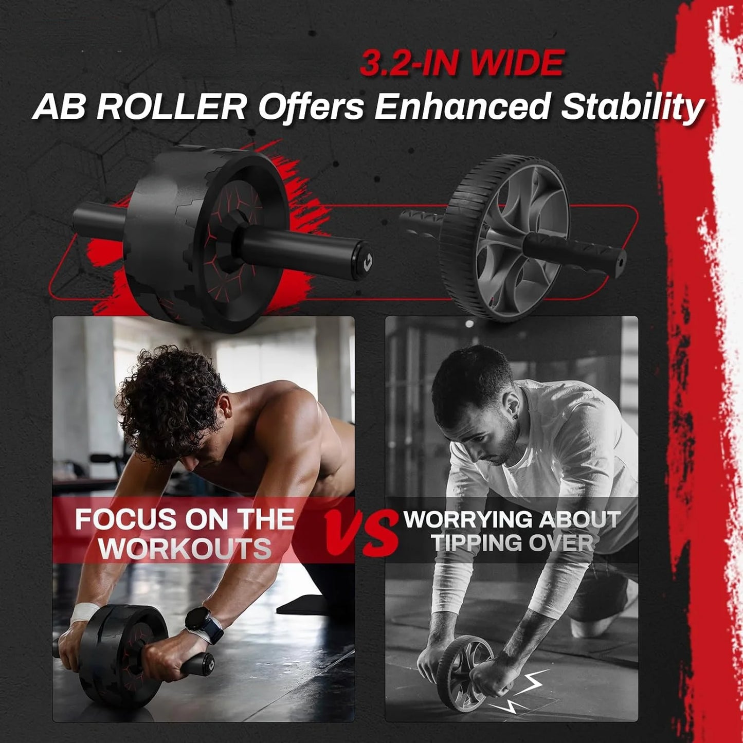 Improve your fitness routine with the Ultimate Core-Strengthening Ab Roller Wheel - Durable and Convenient Design for Maximum Su