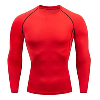 Autumn and winter Keep warm Men Compression Running T-Shirt Fitness Tight Long Sleeve Sport Training Jogging Gym Sportswear