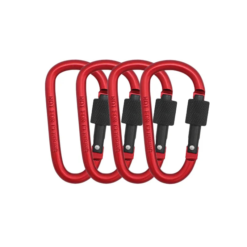 Carabiner Clips with Screw Gate 4Pcs Carabiners Hiking Clips with 7mm Diameter Aluminum Rod EDC Outdoor Camping Equipment Hook