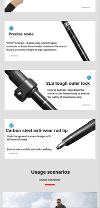 2PCS Trekking Poles Walking Sticks Alpenstock Telescopic Ultralight Premium Adjustable with Quick Lock Hiking Cane