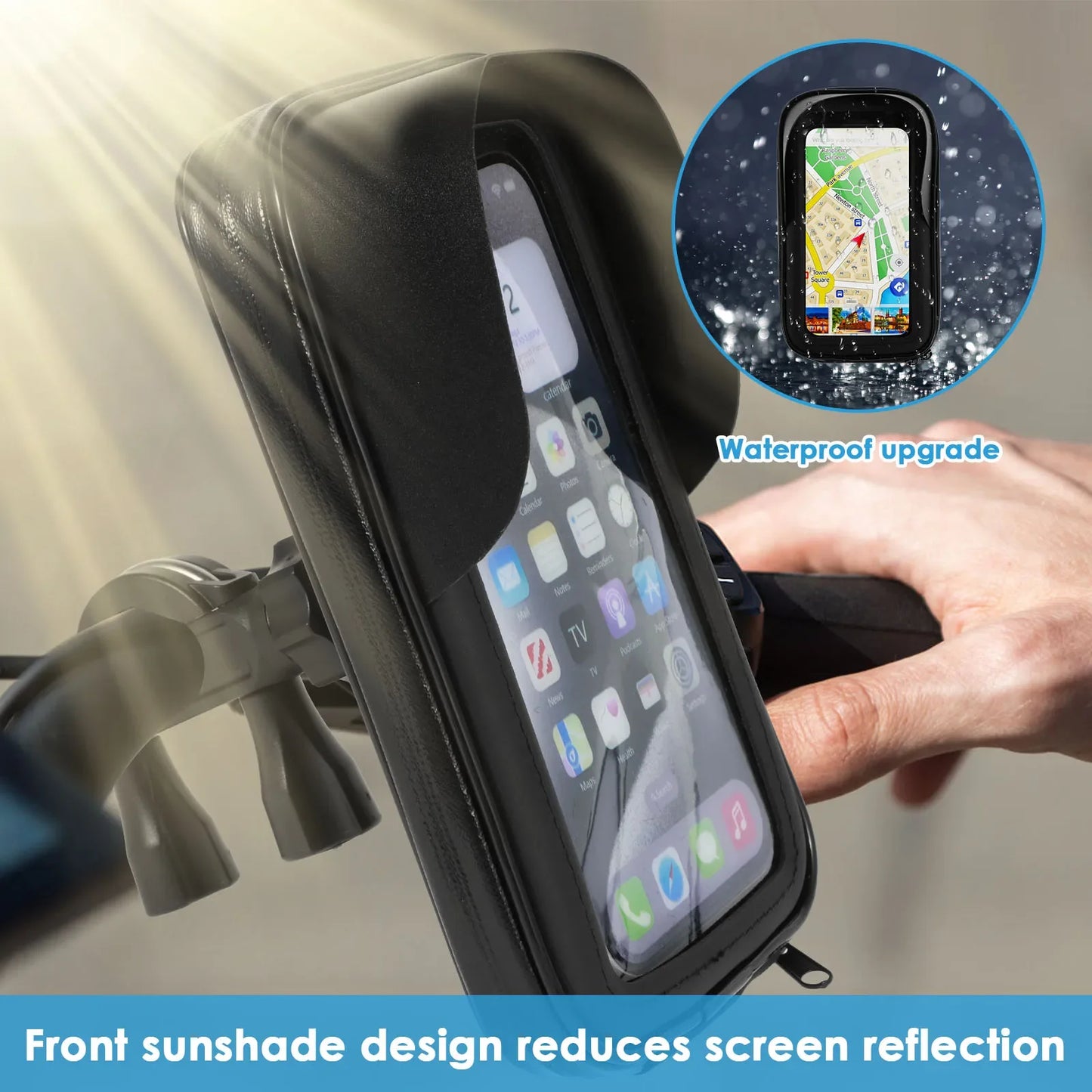 360° Rotatable Bike Phone Holder Bag Waterproof Motorcycle Handlebar Bag Bicycle Pouch Touch Screen Phone Mount Accessories2028