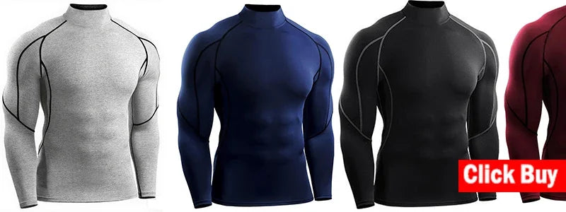 Men Sportswear Fitness Shirts Slim Long sleeve Gym T-shirt Running Top Tee Tights Training Compression Clothes Sport T Shirt Men