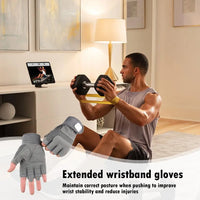 Fingerless Work Gloves Adjustable Wrist Gym Gloves Anti Slip Reinforced Palm Hand Out Mittens For Hunting Cycling Climbing