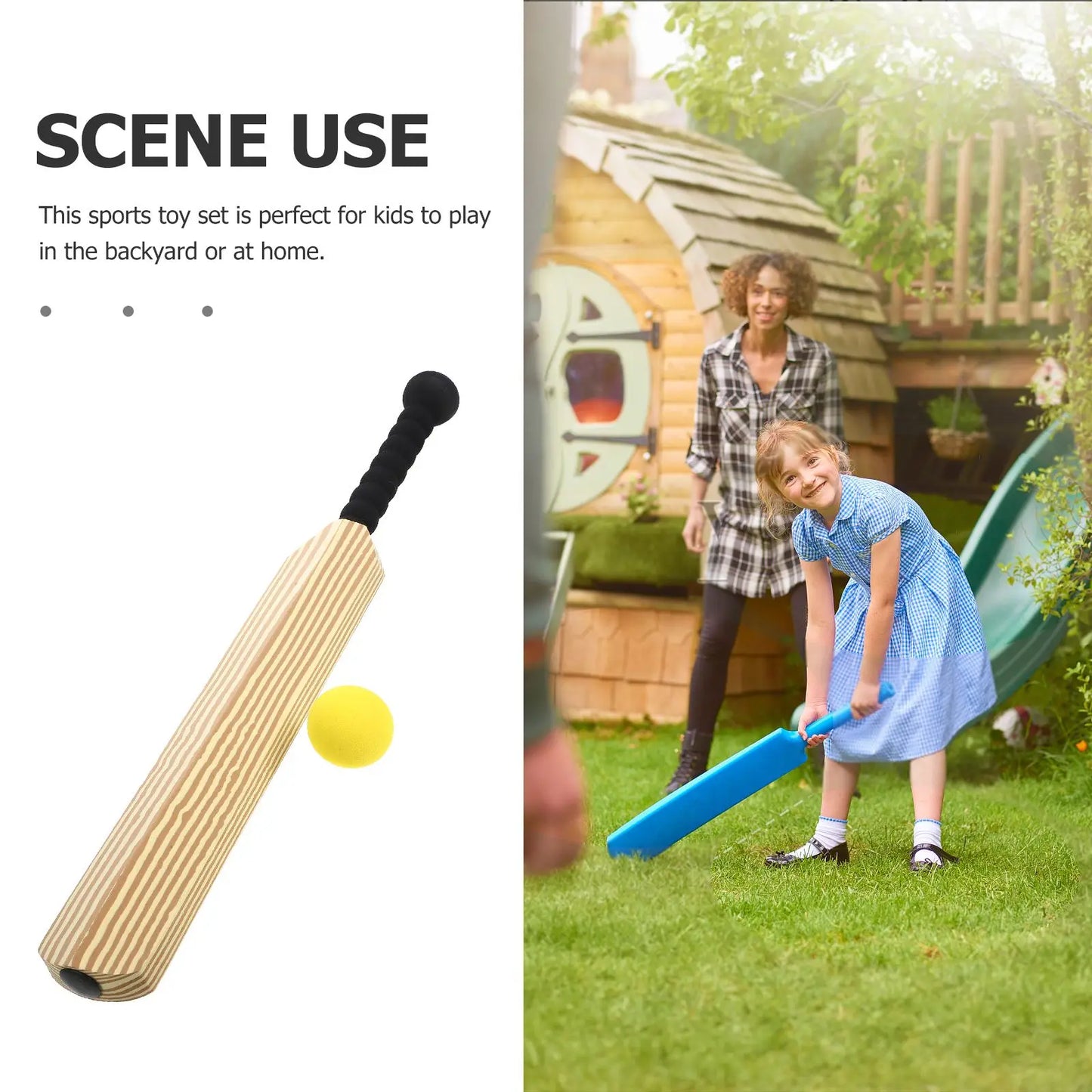 24 Inch Kids Cricket Set EVA Bat Ball Lightweight Durable Outdoor Indoor Game Activities Sports Set Backyard Toy Beach Game