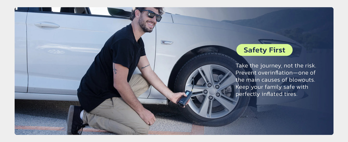 Woowind AP2-P Tire Inflator Portable Air Compressor 150PSI Air Pump for Car Tires, Bike Pump, Auto Stop, Quick Inflation