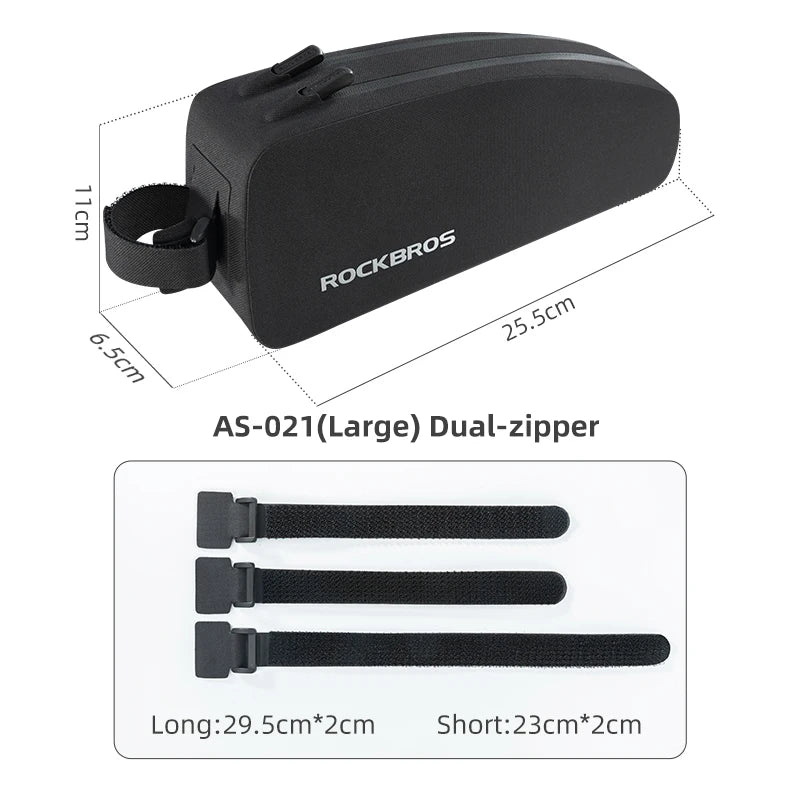 ROCKBROS Bicycle Bag Bike Frame Top Tube Bag Large Capacity Storage Waterproof Hard Shell Bicycle Bag MTB Road Bike Accessories