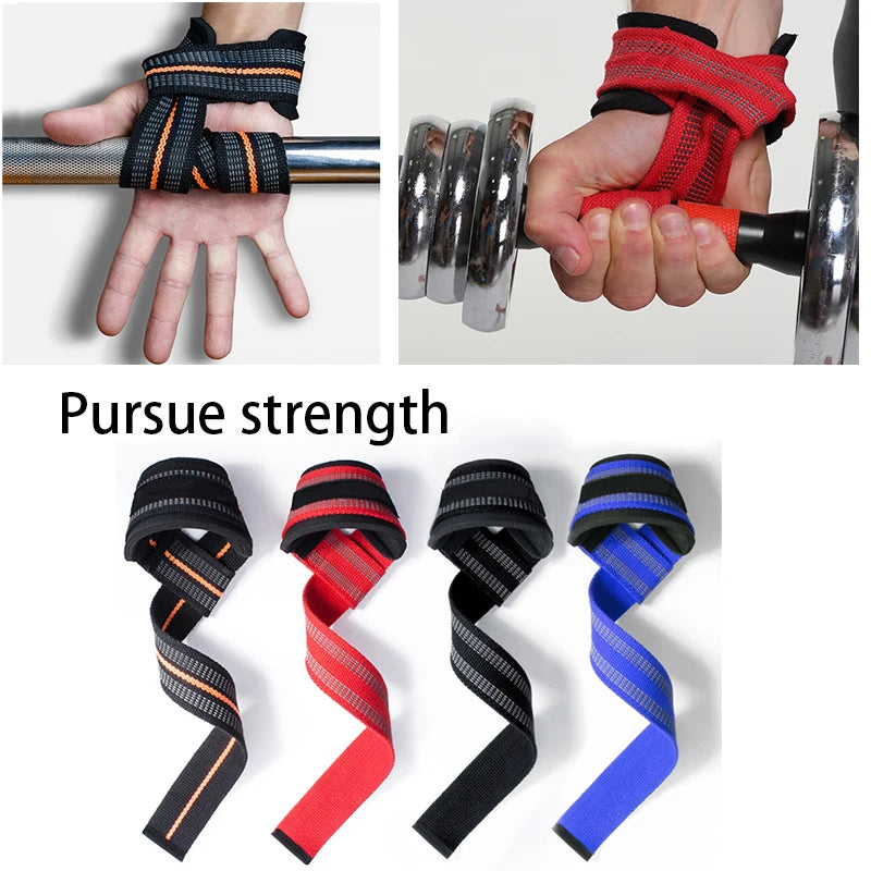 2 Pcs Gym Lifting Straps Fitness Gloves Anti-slip Hand Wraps Wrist Straps Support For Weight Lifting Powerlifting Training