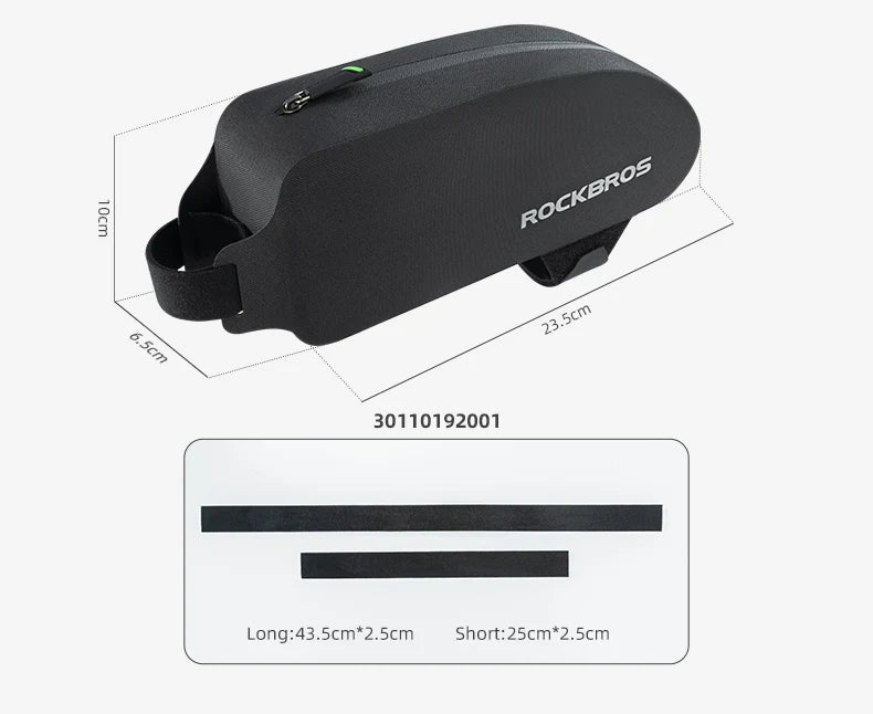 ROCKBROS Bicycle Bag Bike Frame Top Tube Bag Large Capacity Storage Waterproof Hard Shell Bicycle Bag MTB Road Bike Accessories