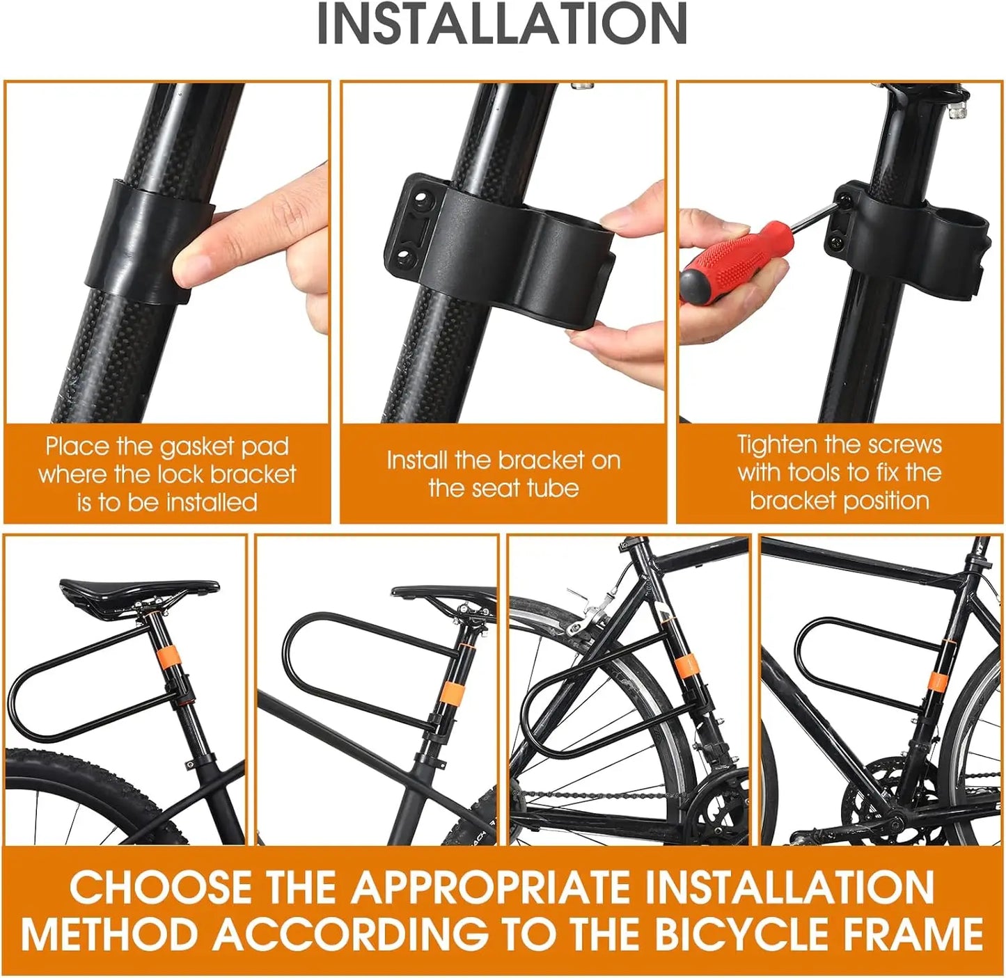 Heavy Duty U Lock 13.7mm Carbon Steel Bike Lock with 2 Keys & Mount Bracket, Extra Long Anti-Theft Lock for Bicycle, Scooter