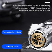 Windproof Torch Butane Gas Lighter Adjustable Flame Candles Lighter with Safety Lock Cool Lighters for Cigar BBQ Baking Camping