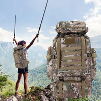 80L Comfort Breathable Camouflage Backpack Waterproof Wear-resistant Climbing Backpack Outdoor Sports Rucksack Ski Hiking Bags