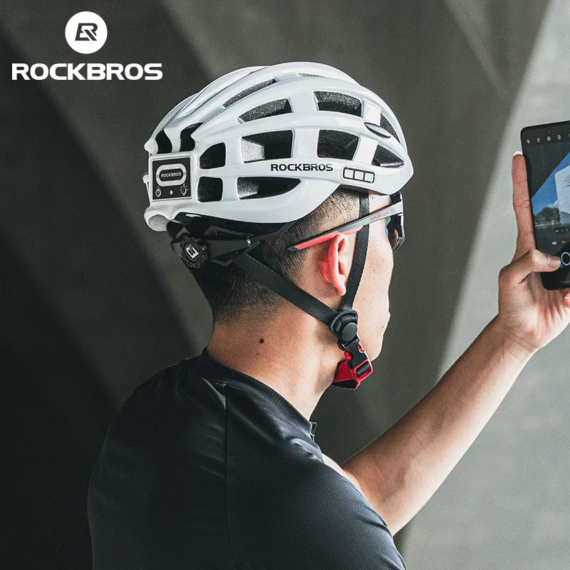 ROCKBROS Cycling Light Helmet USB Charging Electric LED Front Light Helmet Night Cycling Safety Helmet Bicycle Scooter Helmet