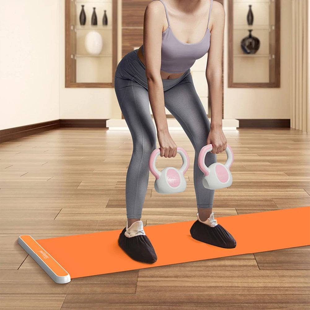 140/180/200CM Yoga Sliding Mat Sport Fitness Glide Pilates Skating Training Board Mat for Ice Hockey Roller Skating Leg Exercise