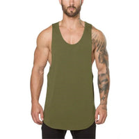Plain Vests Cotton Breathable Sleeveless T-shirts Gym Fitness Bodybuilding Training Clothing Mens Running Sport Muscle Tank Tops