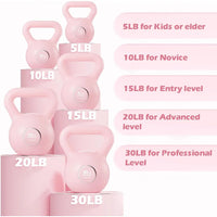 Kettlebells Fitness Exercise-Pink Strength Training Kettlebell Sets,Dumbbell Weights for Home Gym Equipment