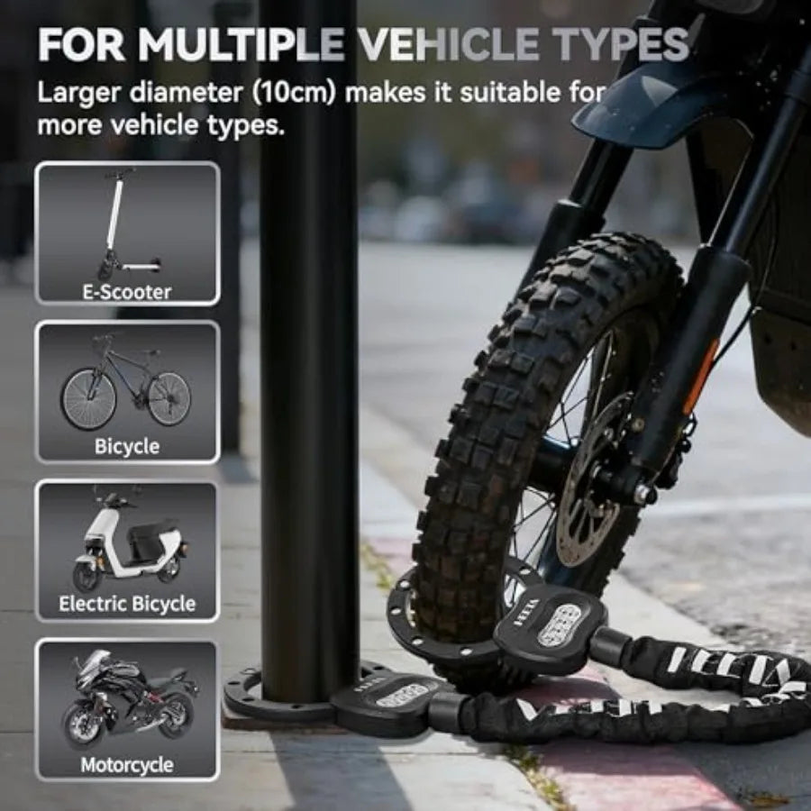 Electric Scooter Lock Anti Theft with Scooter Bag 4 Digit Combination Bike Chain Lock Heavy Duty Security Bicycle Lock Cable Ac