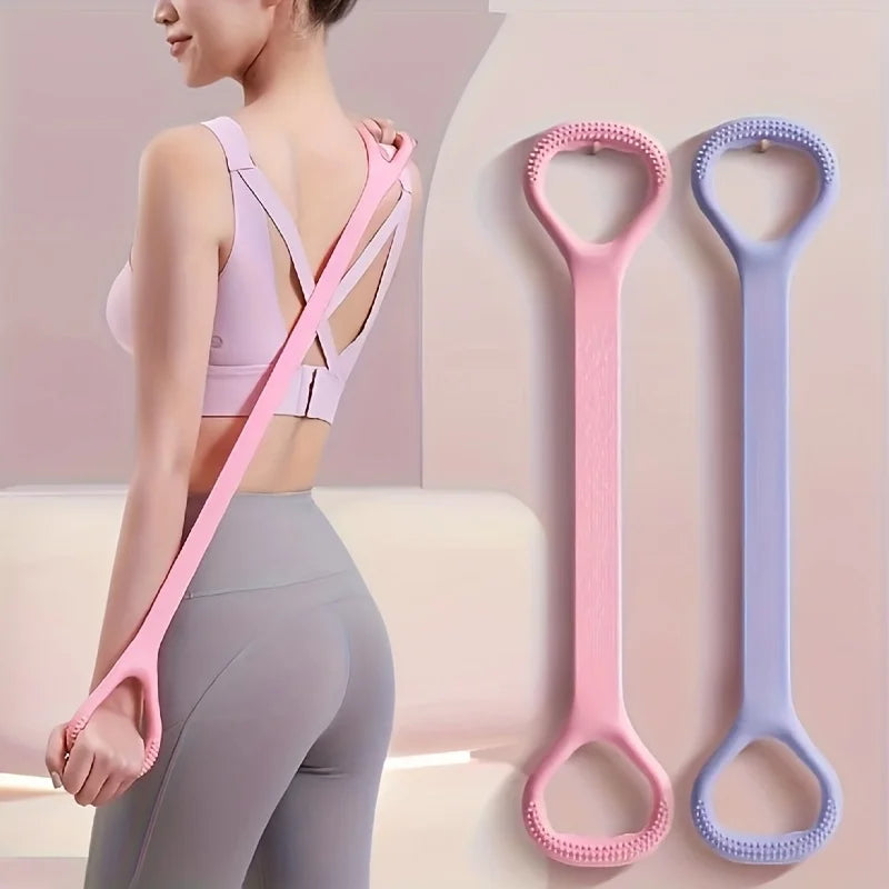 Silicone yoga resistance band - elastic fitness stretching rope, used for back, waist, arm exercises - suitable for exercise