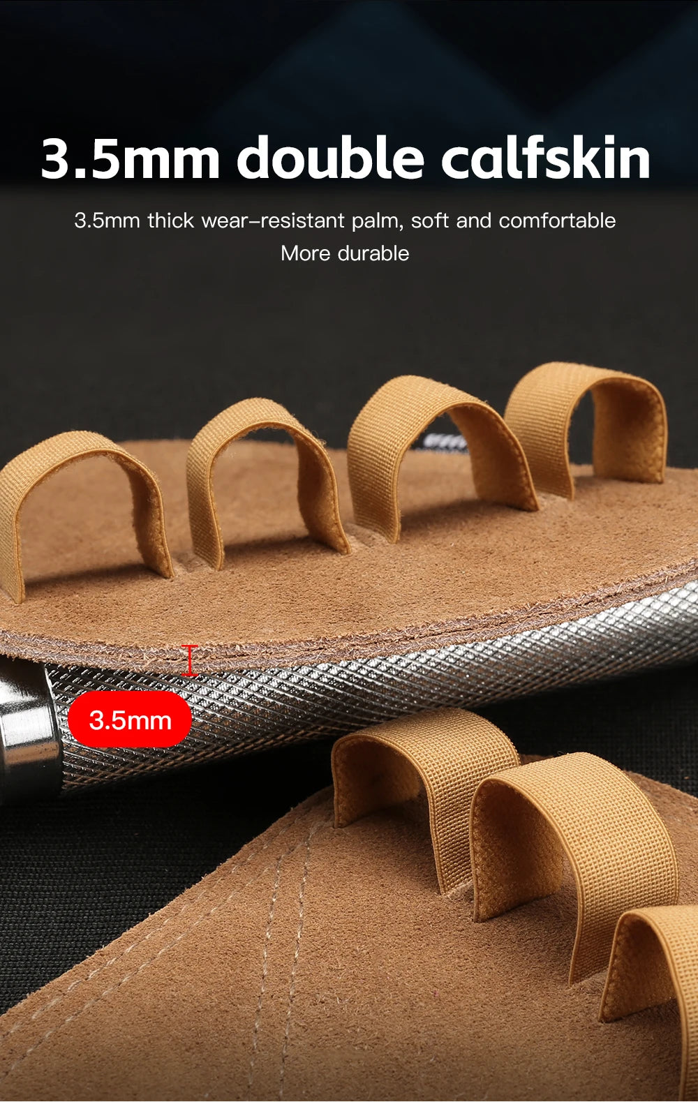 Leather Weight Lifting Training Gloves Palm Protection Women Men Fitness Sports Gymnastics Grips Pull Ups Weightlifting Workout