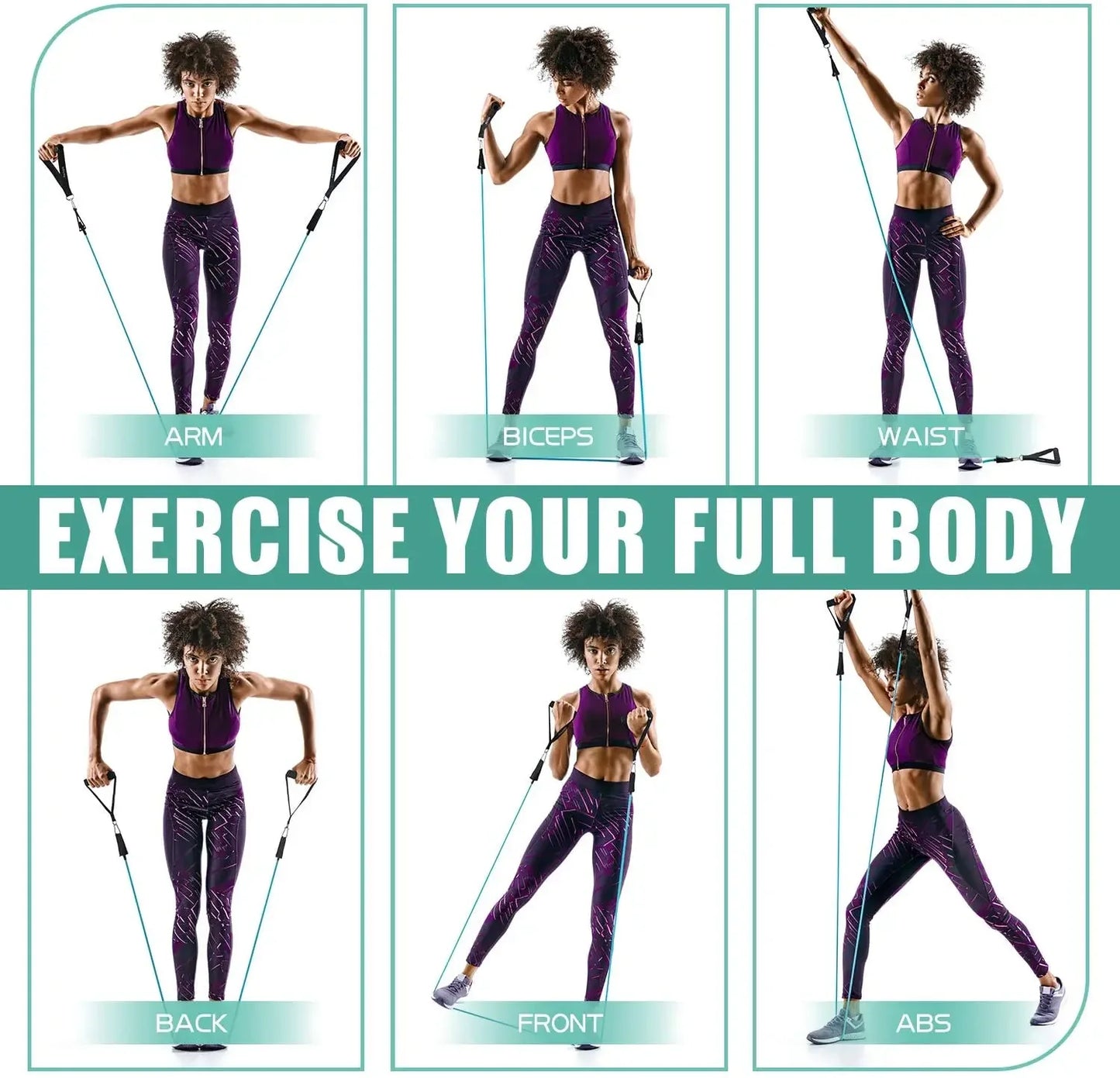 Pilates Bar Kit with Resistance Bands Multifunctional Yoga Bar Portable Home Gym Resistance Bar Kit for Full Body Workouts