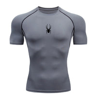 Men Sport T-Shirt Spider Quick Dry Bodybuilding Running Shirt Compression Tops Gym T Shirt Men Fitness Tight Tees Rashgard