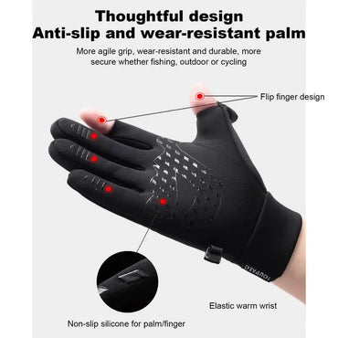 Cycling Windproof Gloves Windproof Outdoor Full Finger Cycling Gloves Pocket Design Screen Touch Cycling Gloves For Sports
