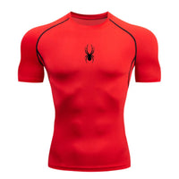 Men Sport T-Shirt Spider Quick Dry Bodybuilding Running Shirt Compression Tops Gym T Shirt Men Fitness Tight Tees Rashgard