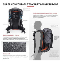 Naturehike Outdoor Mountain Backpack 60+5L Waterproof High Capacity Sports Climbing Hiking Travel Bag With Rain Cover