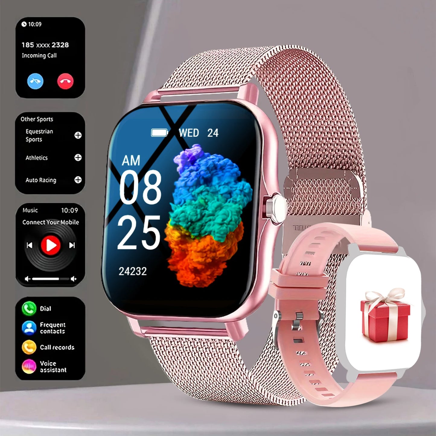 Smart Watch Bluetooth Call Smartwatch Touch Dial for Android Music Fitness Tracker Sports Watches