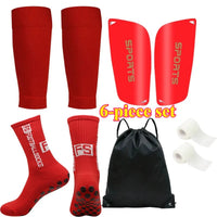 6-piece set of adult football socks, leg guards, bandages, football bags, and knee and bone protection training boards as gifts