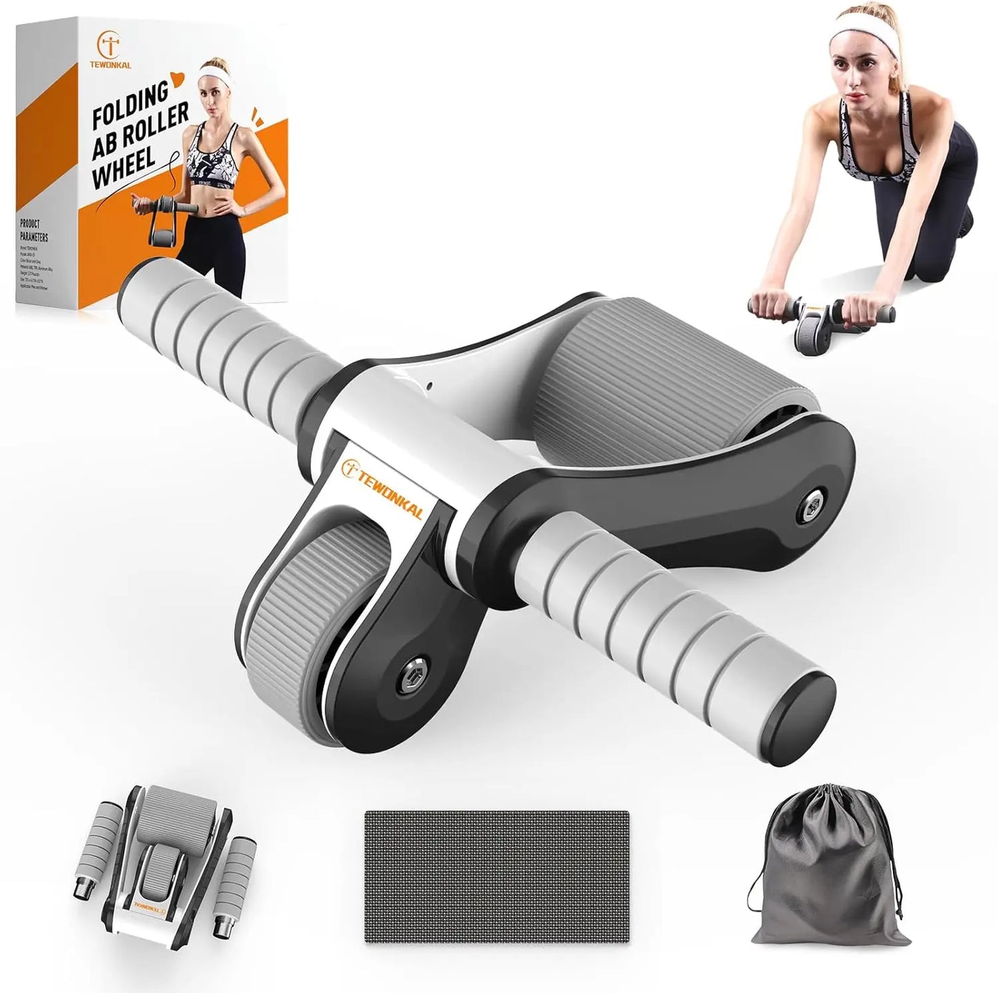 Ab Roller Wheel for Men and Women Portable Foldable Ab Wheel Roller for Core Workout at Home Gym Outdoors