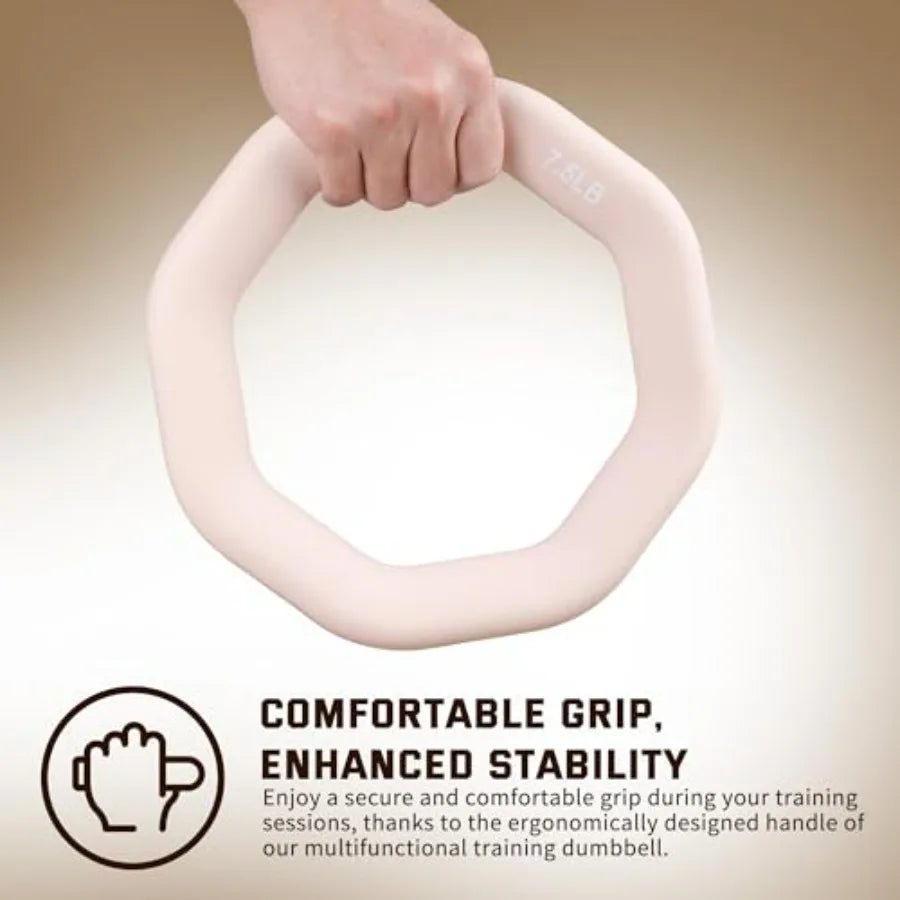 Weight Ring 2-in-1 Kettlebell & Dumbbell, cast iron+PVC coating, Yoga Exercise, Aerobics, Core Training, 4 in a set (0.33LB + 5.