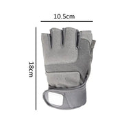 Fingerless Work Gloves Adjustable Wrist Gym Gloves Anti Slip Reinforced Palm Hand Out Mittens For Hunting Cycling Climbing