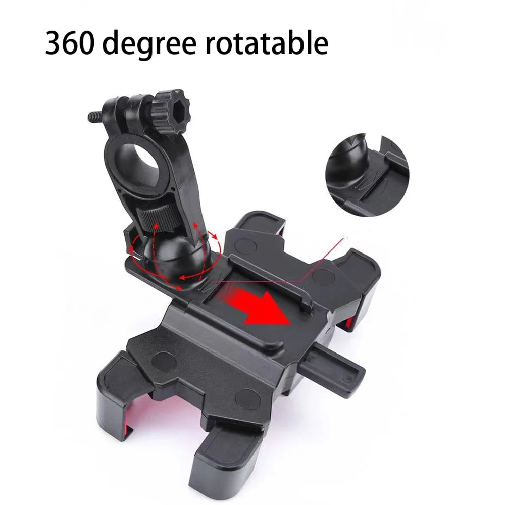 2PCS 360° Rotatable & Adjustable Bike/Motorcycle Phone Mount - Shockproof, Anti-Slip Holder For phone, - Durable Abs Material