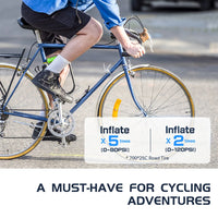 Mini Bike Pump, Portable Electric Bike Pump, Ultra Small 120PSI Battery Bicycle Pump, Automatic Shut-Off, Presta & Schrader