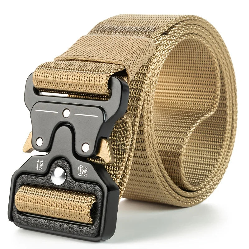 Men's Tactical Belt Heavy-Duty Nylon Belt With Quick-Release Buckle | Adjustable Work Belt For Outdoor Training