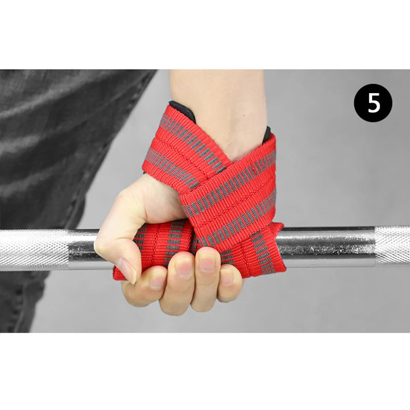 2 Pcs Gym Lifting Straps Fitness Gloves Anti-slip Hand Wraps Wrist Straps Support For Weight Lifting Powerlifting Training